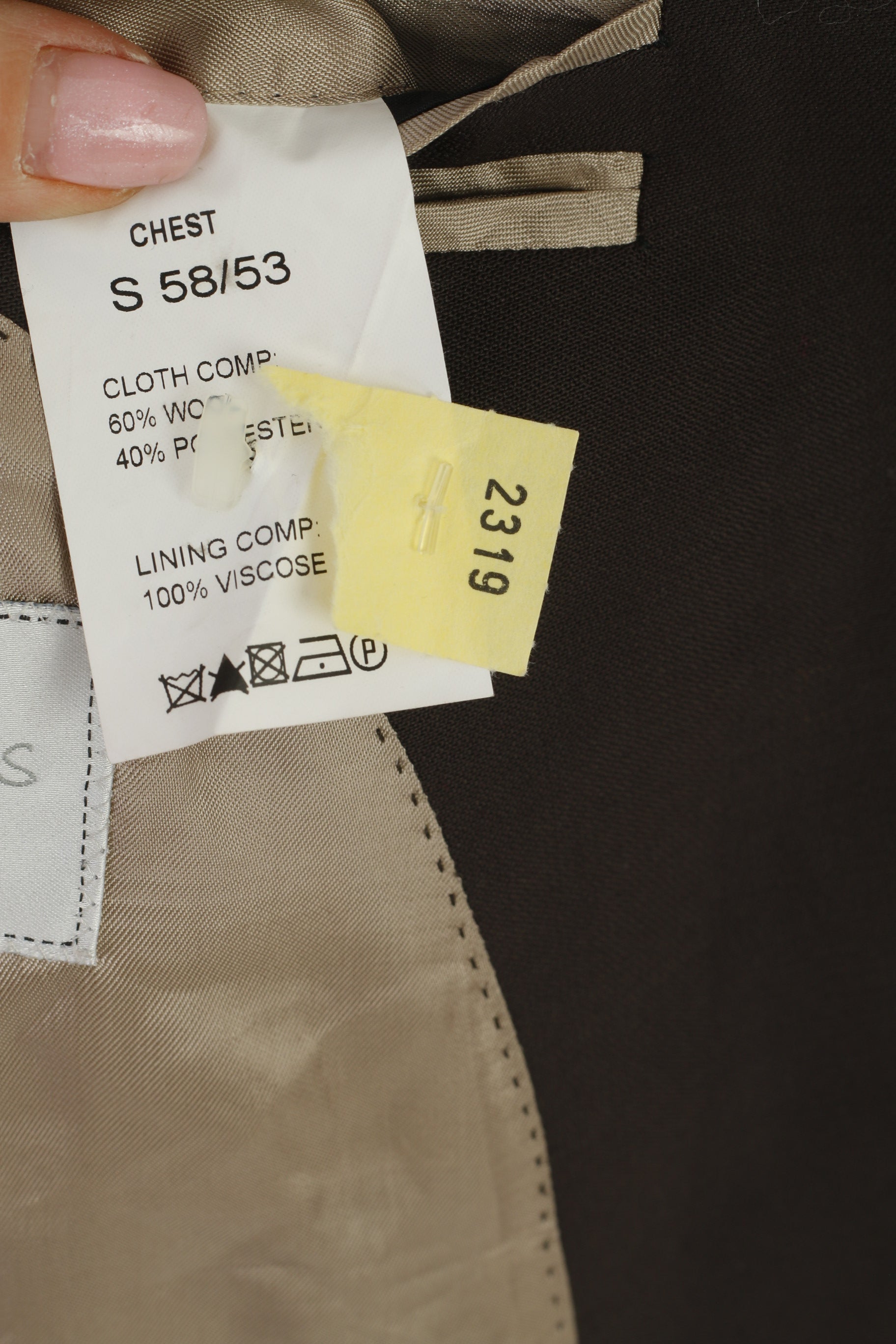 Hugo James Premier Collection Hommes 58 Blazer Veste à simple boutonnage en laine marron
