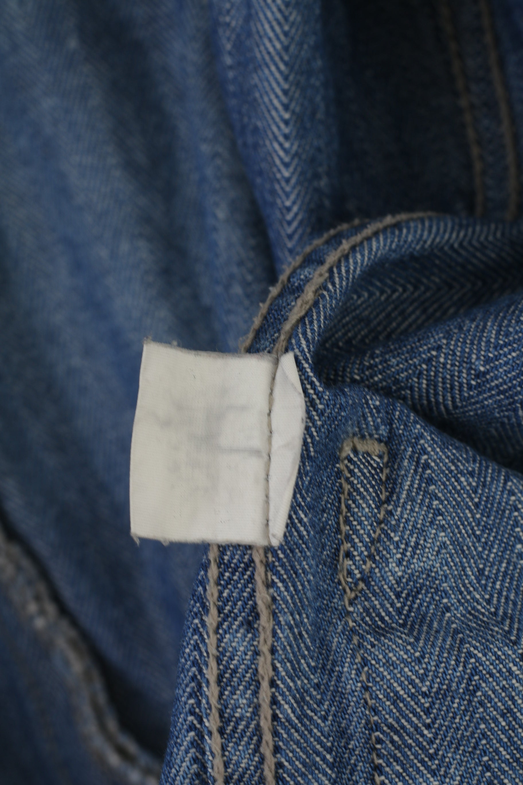 Stone Island Men M Denim Jacket Blue Vintage Cotton Wash Jeans Top