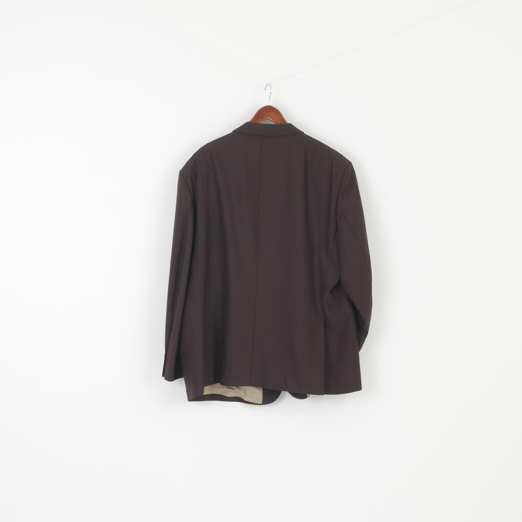 Hugo James Premier Collection Hommes 58 Blazer Veste à simple boutonnage en laine marron
