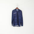 Umbro Men XL Long Sleeved Shirt Navy Vintage Football Jersey Printed Top