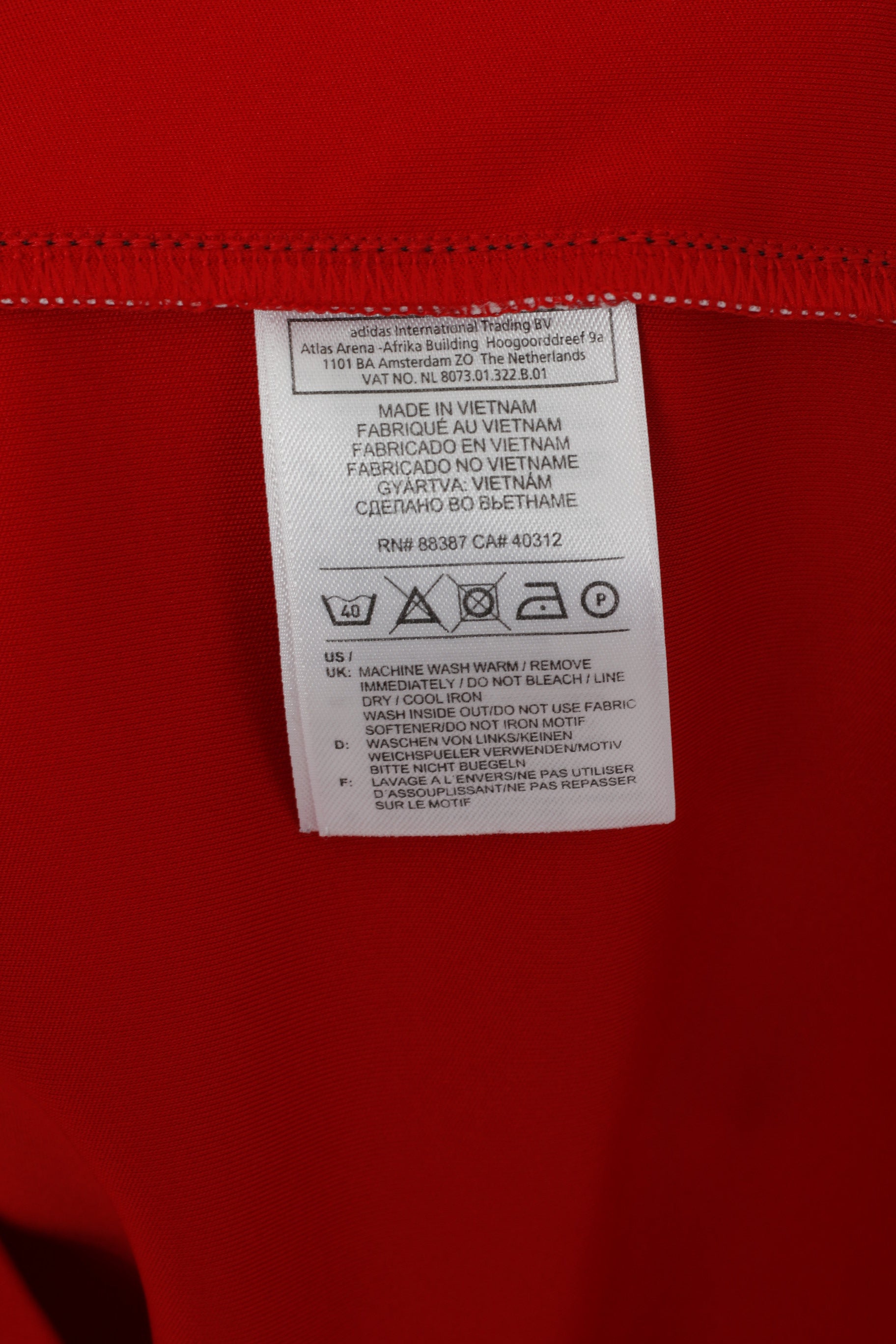 Adidas Youth  15-16 Age 176 Shirt Red Training Football Jersey Big Logo Top