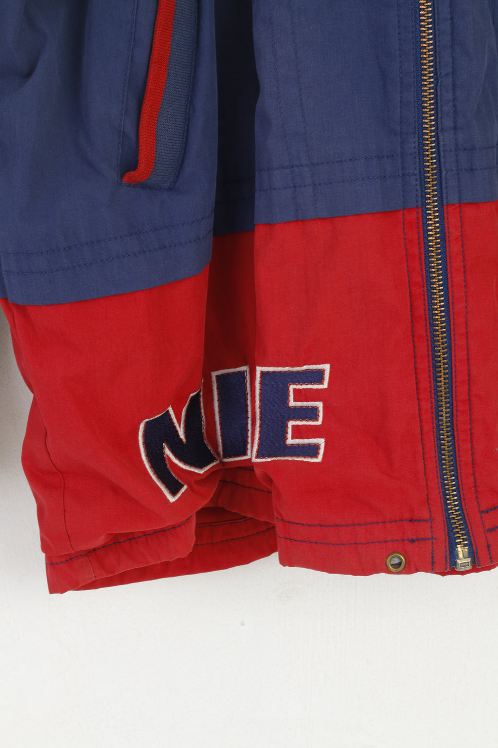 Nike Homme M Veste Marine Rouge vintage 90s Sportswear Full Zipper Oldschool Top