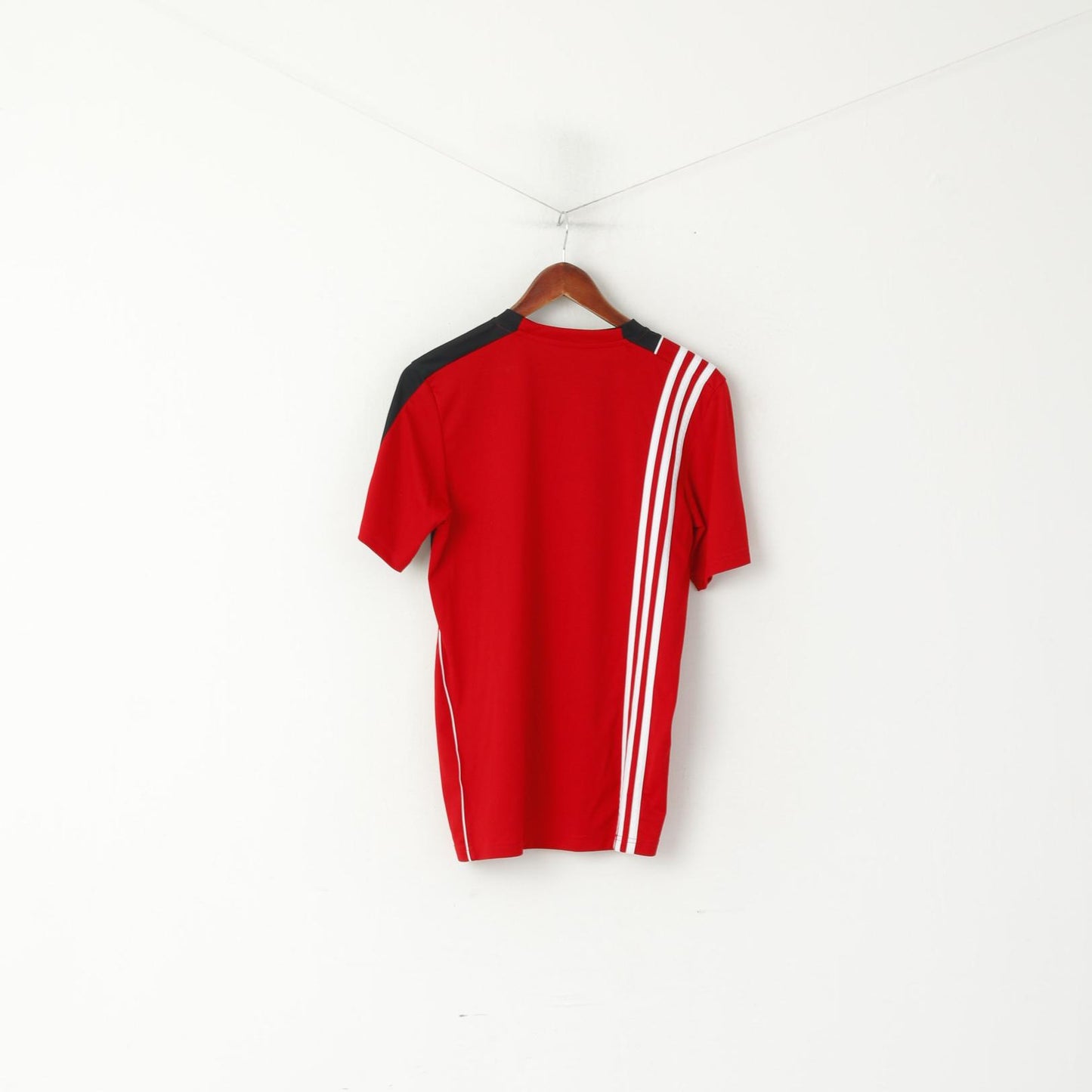 Adidas Youth  15-16 Age 176 Shirt Red Training Football Jersey Big Logo Top