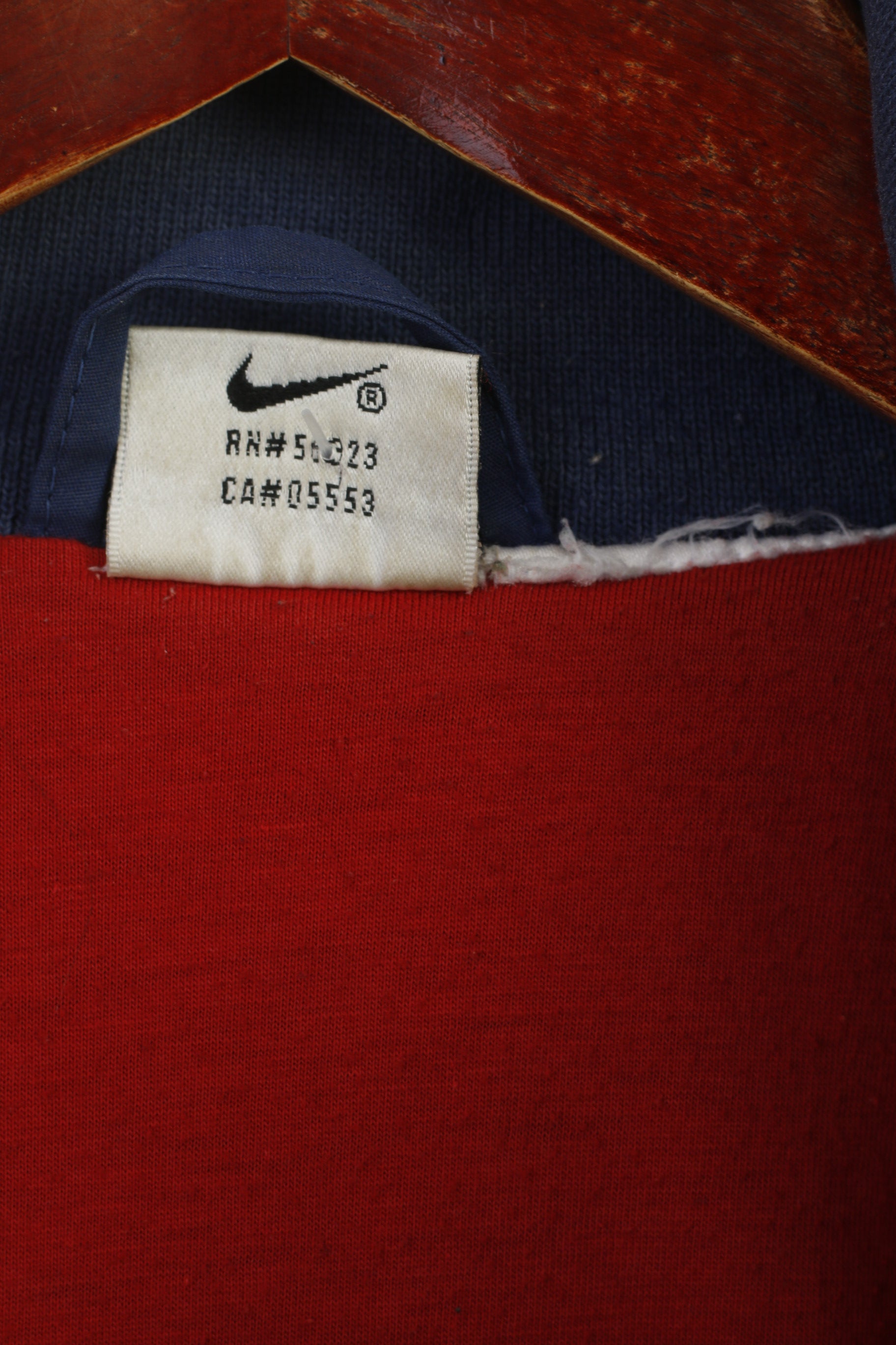 Nike Homme M Veste Marine Rouge vintage 90s Sportswear Full Zipper Oldschool Top