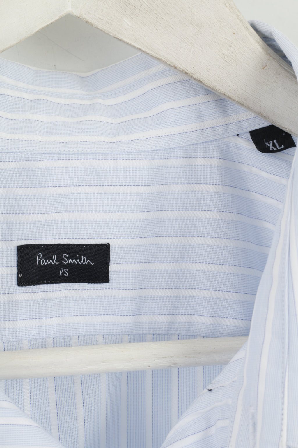 Paul Smith Men XL Casual Shirt Blue Striped Cotton Fitted Long Sleeve Top