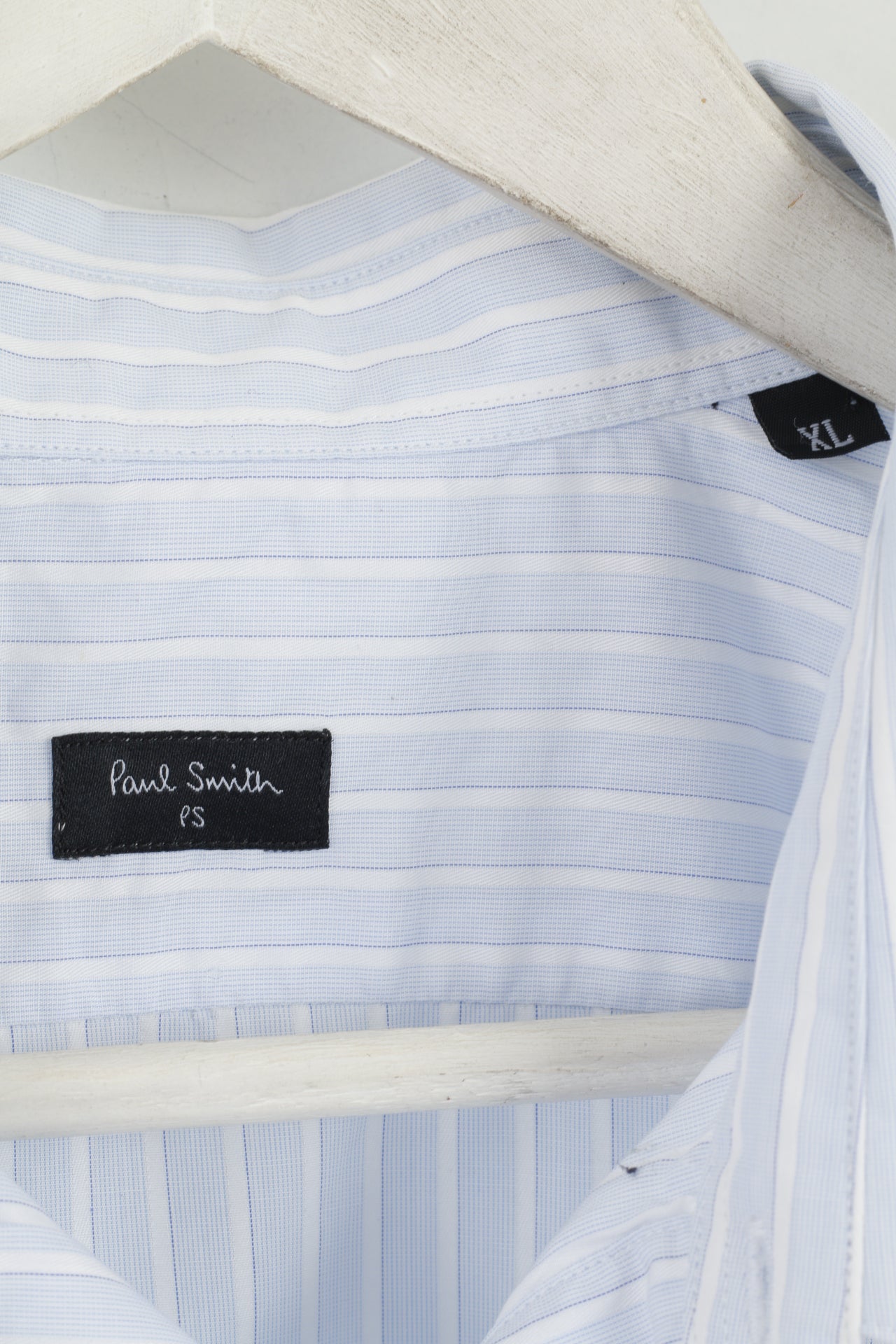 Paul Smith Men XL Casual Shirt Blue Striped Cotton Fitted Long Sleeve Top