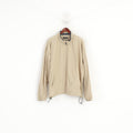 Reebok Golf Hommes XL Pull Veste Beige Sportswear Zip Neck Bomber Track Top