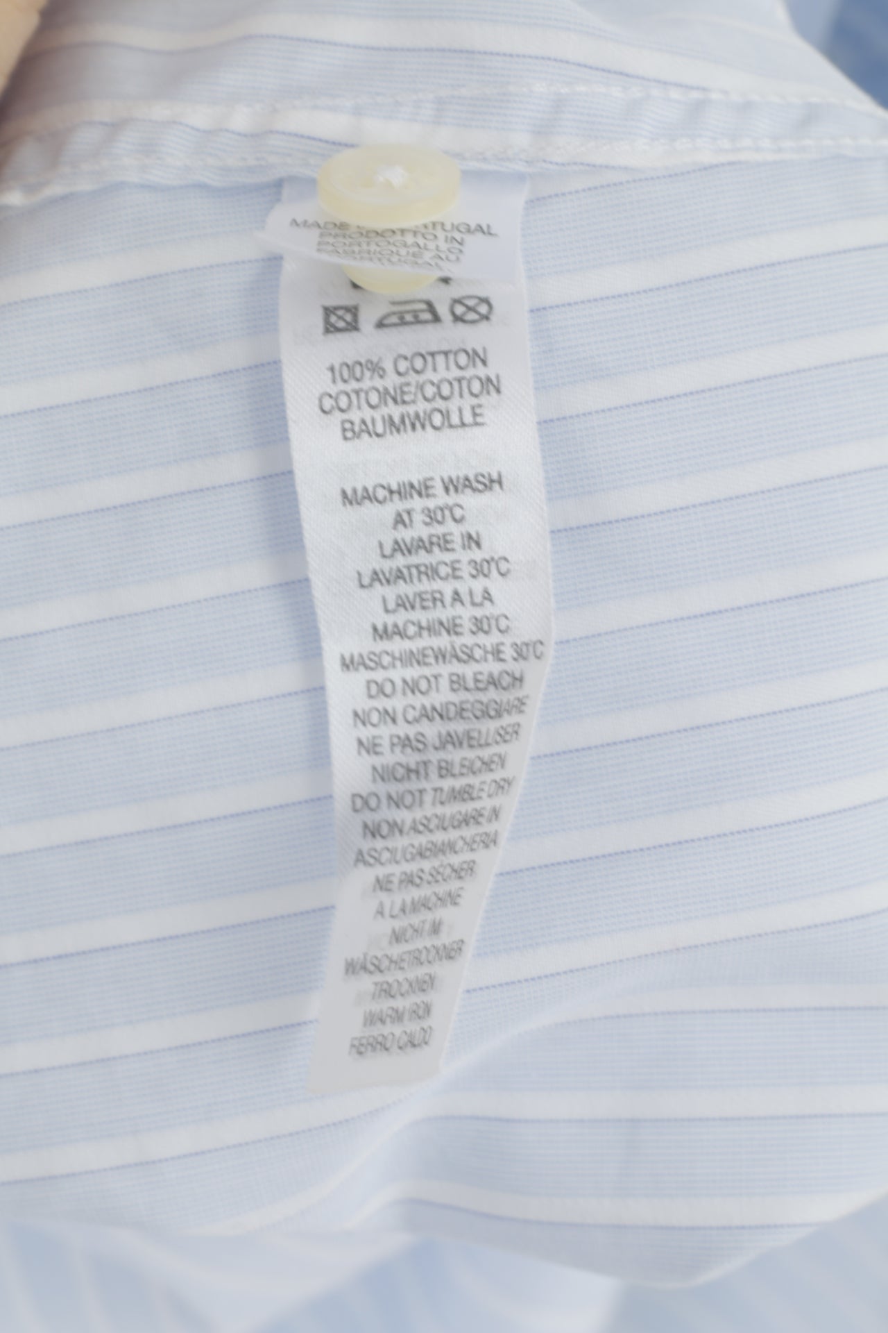 Paul Smith Men XL Casual Shirt Blue Striped Cotton Fitted Long Sleeve Top