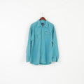 DAB Dickens and Browne Men 5 2XL Casual Shirt Green Vintage Modal Long Sleeve Top