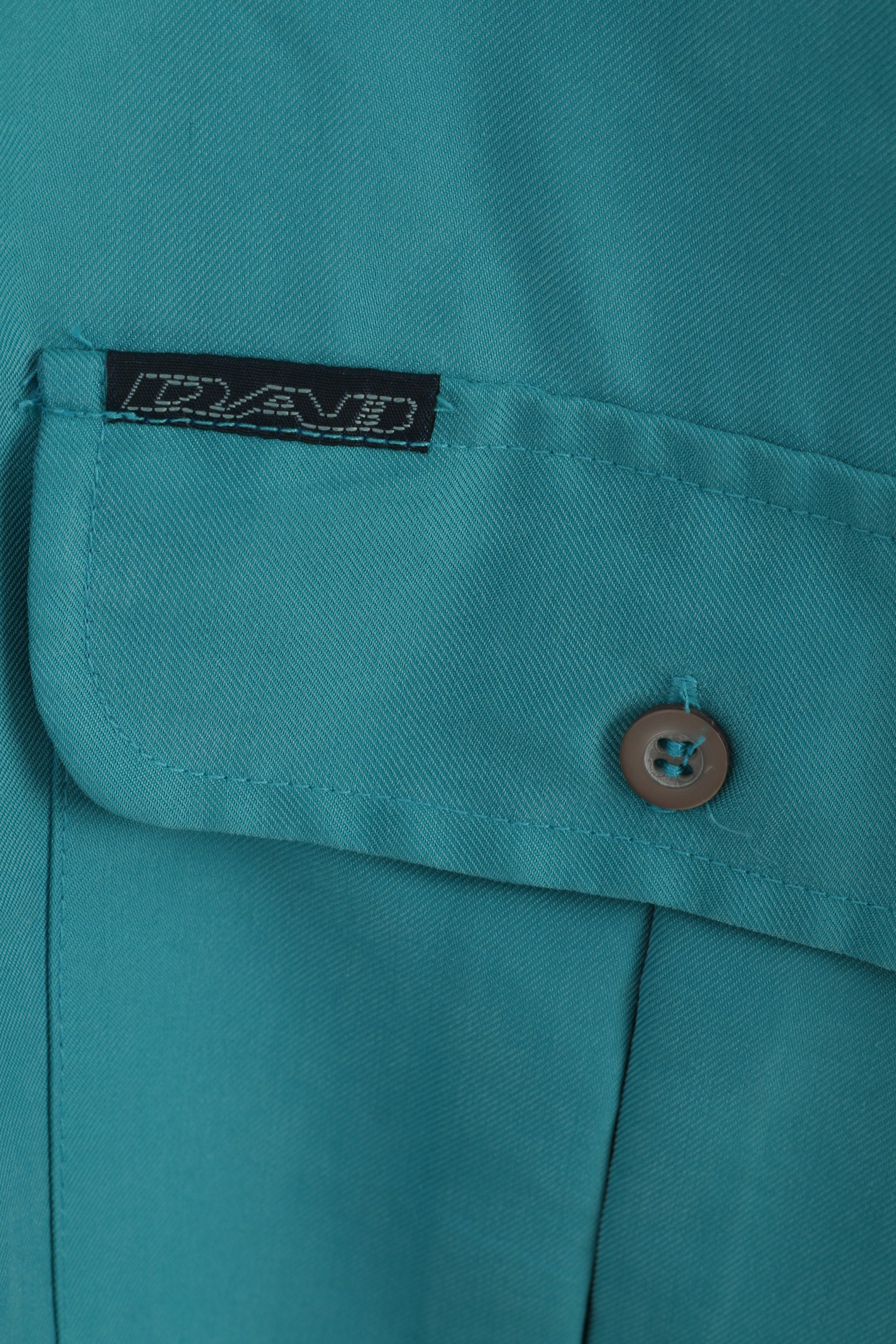 DAB Dickens and Browne Men 5 2XL Casual Shirt Green Vintage Modal Long Sleeve Top