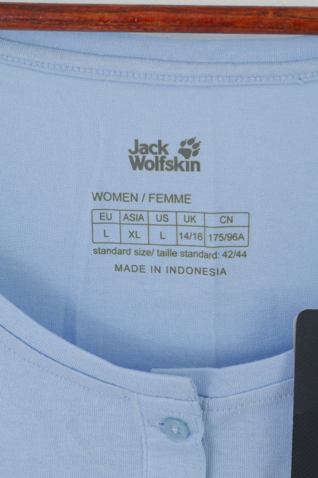 Nouveau Jack Wolfskin Femmes L 14-16 Chemise Bleu Coton Col Rond Sans Manches Débardeur