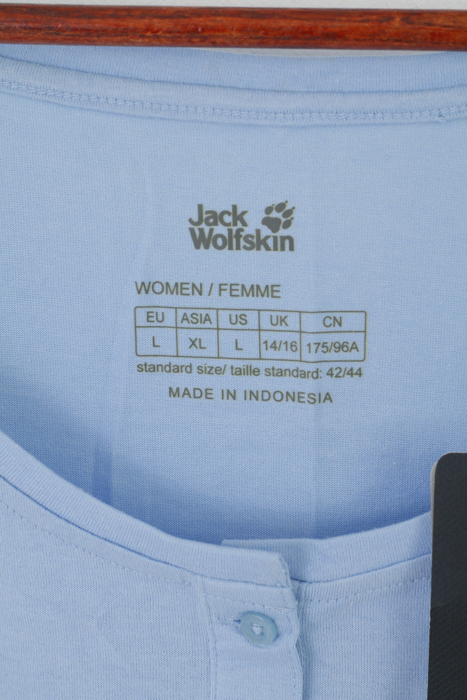 Nouveau Jack Wolfskin Femmes L 14-16 Chemise Bleu Coton Col Rond Sans Manches Débardeur