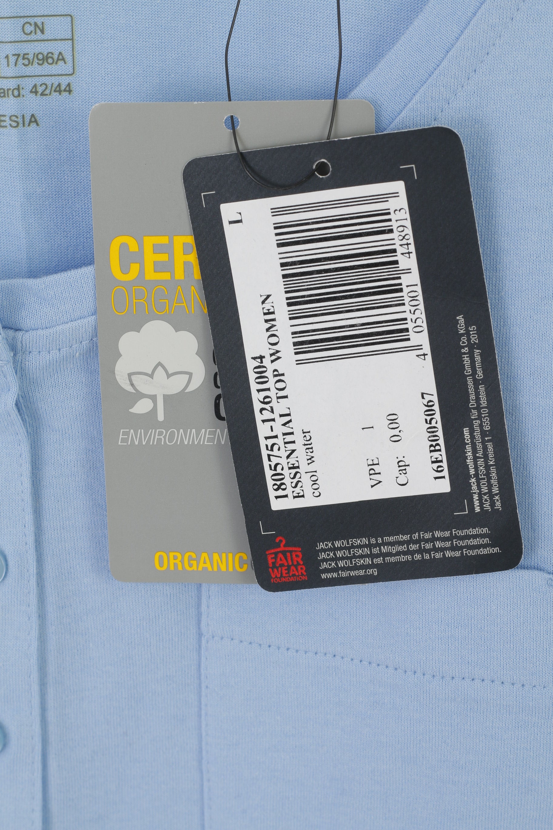 Nouveau Jack Wolfskin Femmes L 14-16 Chemise Bleu Coton Col Rond Sans Manches Débardeur