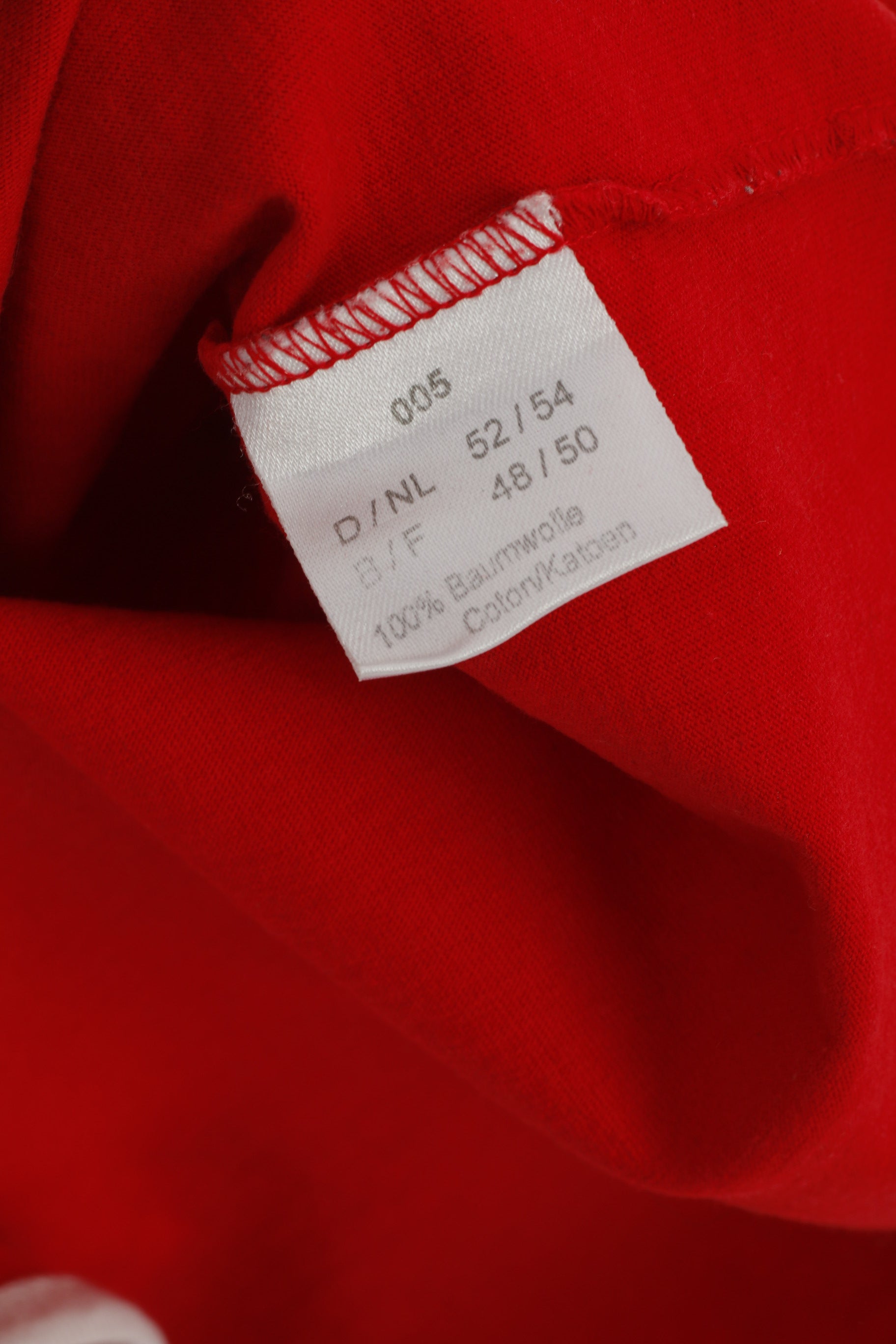 US Sports Men 52/54 L Shirt Red Cotton Vintage Long Sleeve Crew Neck Athletic #1 Top