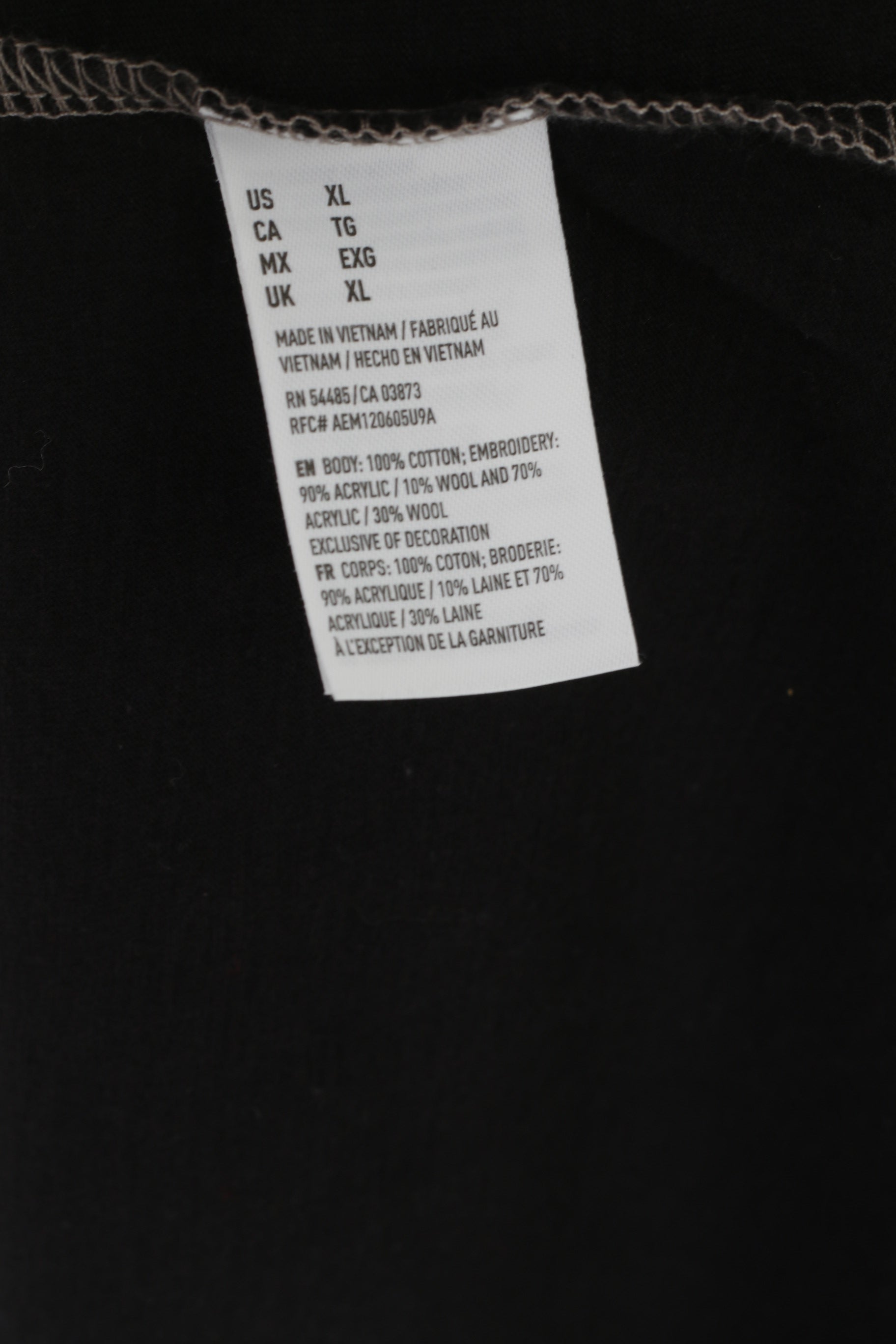 American Eagle Hommes XL T-shirt Noir Coton Graphique Coupe Classique Haut Vintage