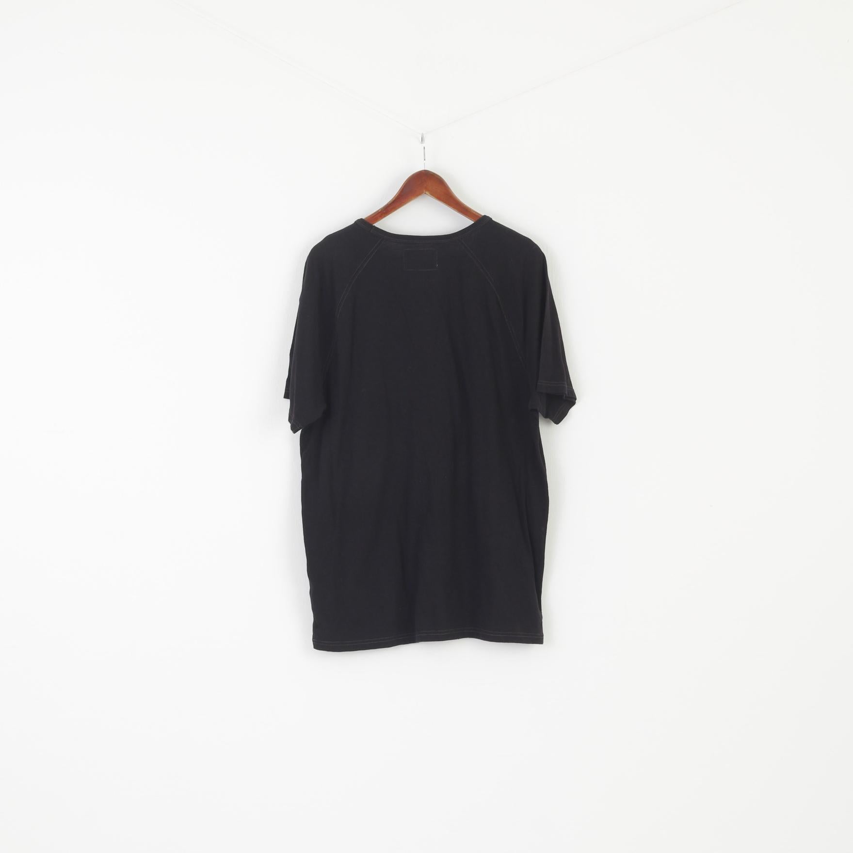 American Eagle Hommes XL T-shirt Noir Coton Graphique Coupe Classique Haut Vintage