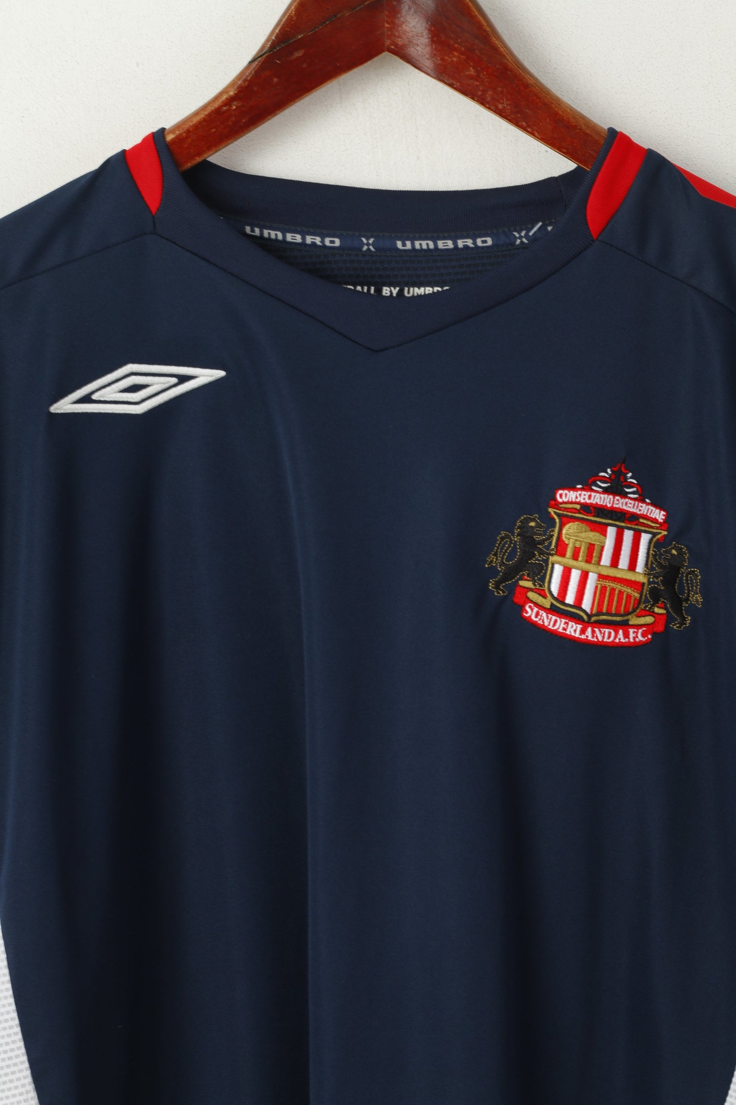 Umbro Men XXL Shirt Navy Sunderland Football Club Jersey Sportswear Top