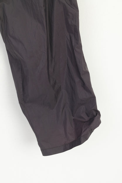 Pantalon Vintage pour hommes, noir violet brillant, 100% Nylon, imperméable, léger, pour l'extérieur