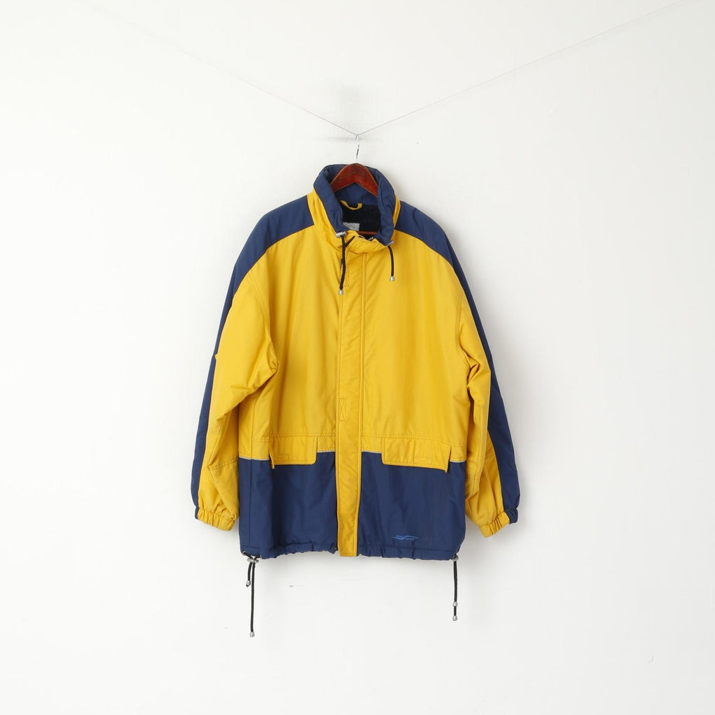 Etirel le style sportif Giacca da uomo XXL gialla imbottita da sci con cerniera intera vintage sportiva