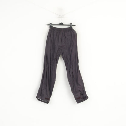 Pantaloni vintage da uomo S neri viola lucidi Pantaloni leggeri da esterno impermeabili al 100% in nylon
