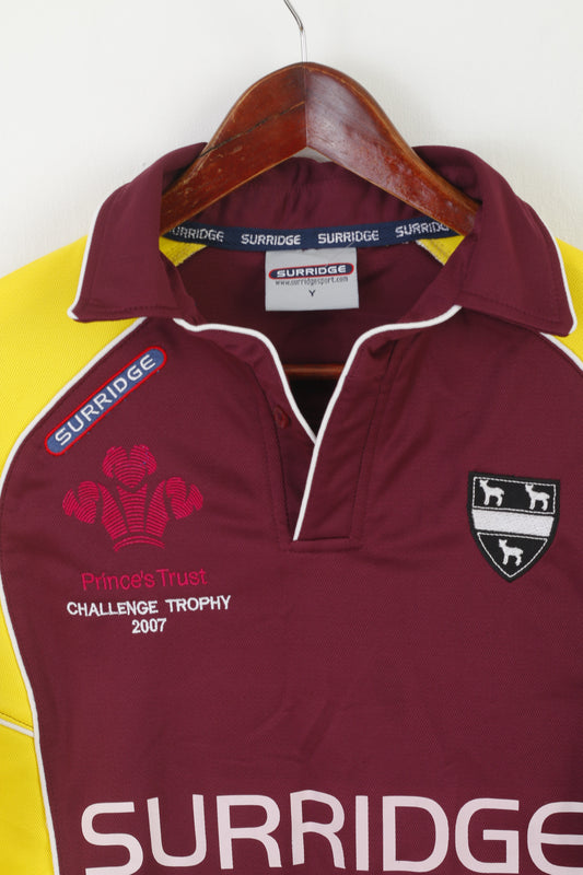 Surridge Youth Y Shirt Maroon Prince's Trust Challange Trophy 2007 Sportswear Jersey Top