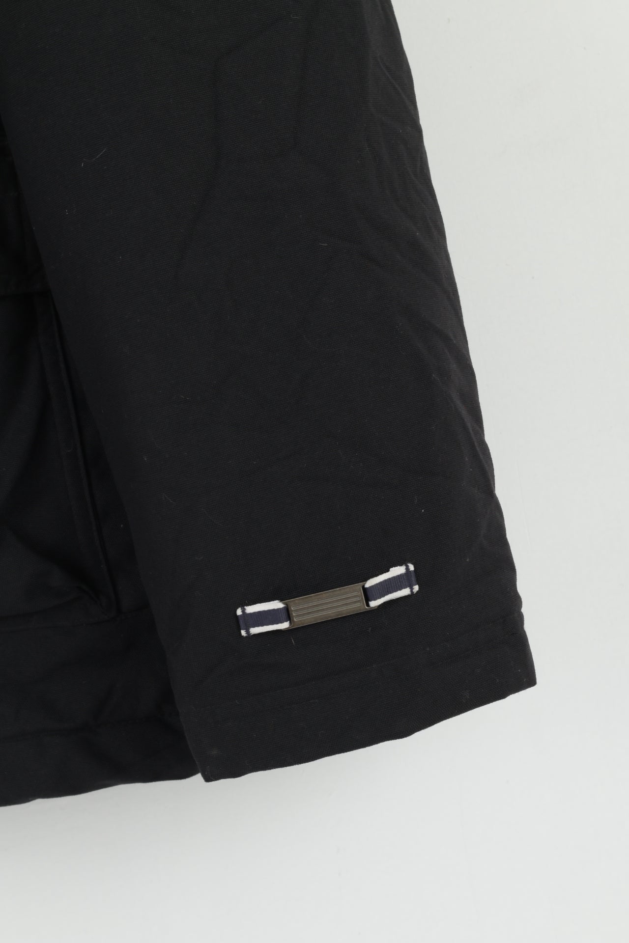 Adidas Men L Jacket Black Nylon Waterproof Full Zipper Multi Pocket Top