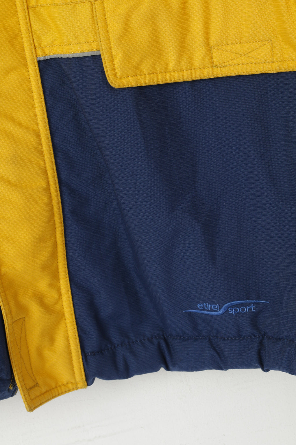 Etirel le style sportif Giacca da uomo XXL gialla imbottita da sci con cerniera intera vintage sportiva