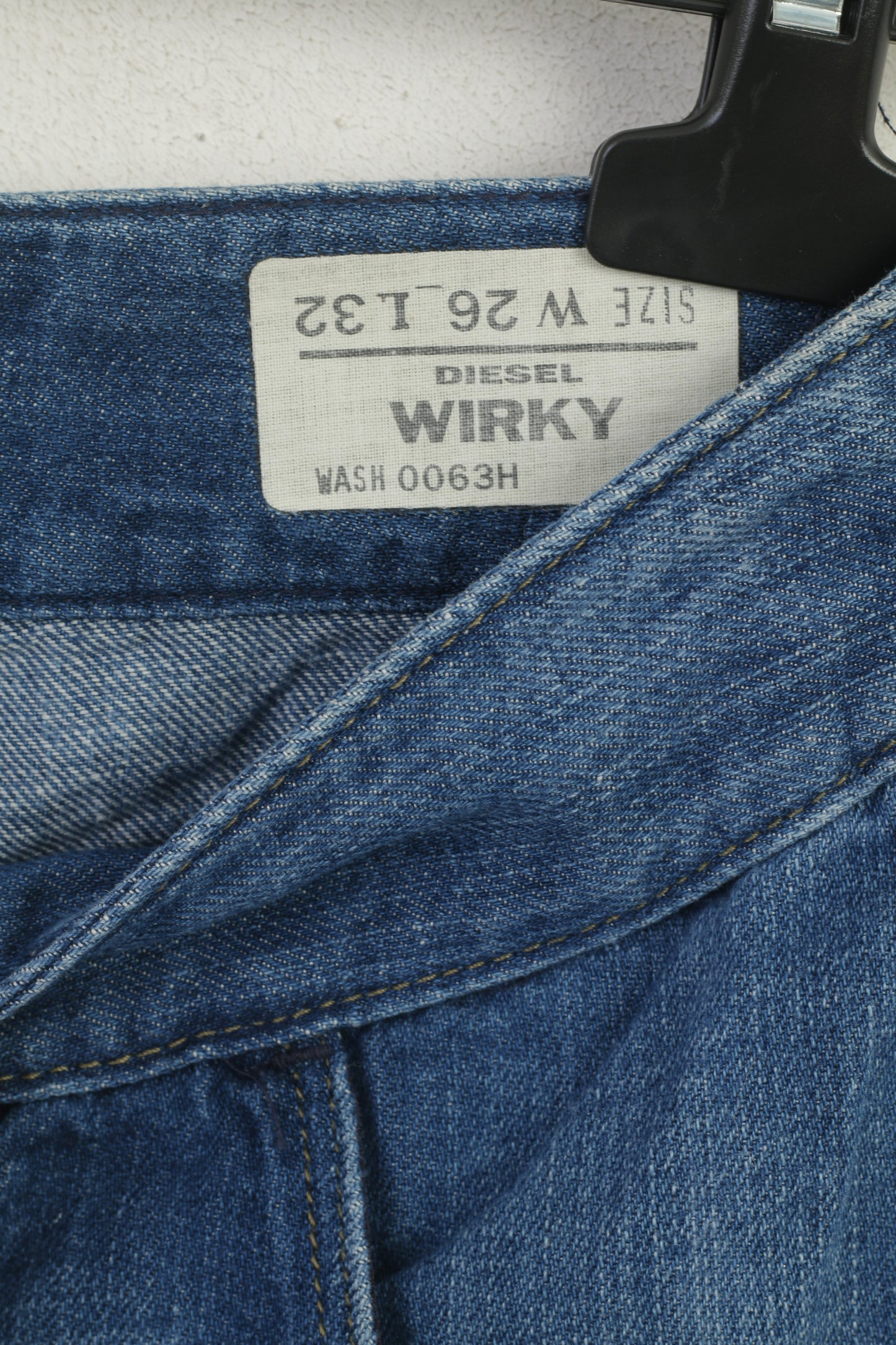 Diesel Wirky Women 26 Trousers Blue Cotton Linen WashLoose Legs Pants