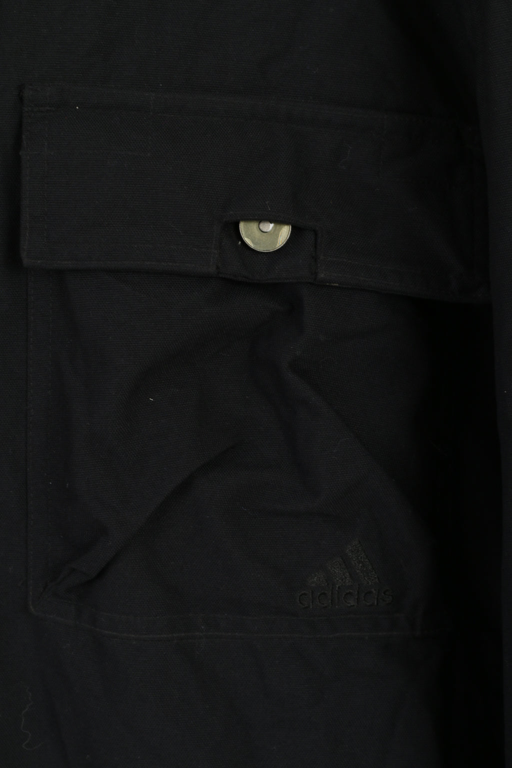 Adidas Men L Jacket Black Nylon Waterproof Full Zipper Multi Pocket Top