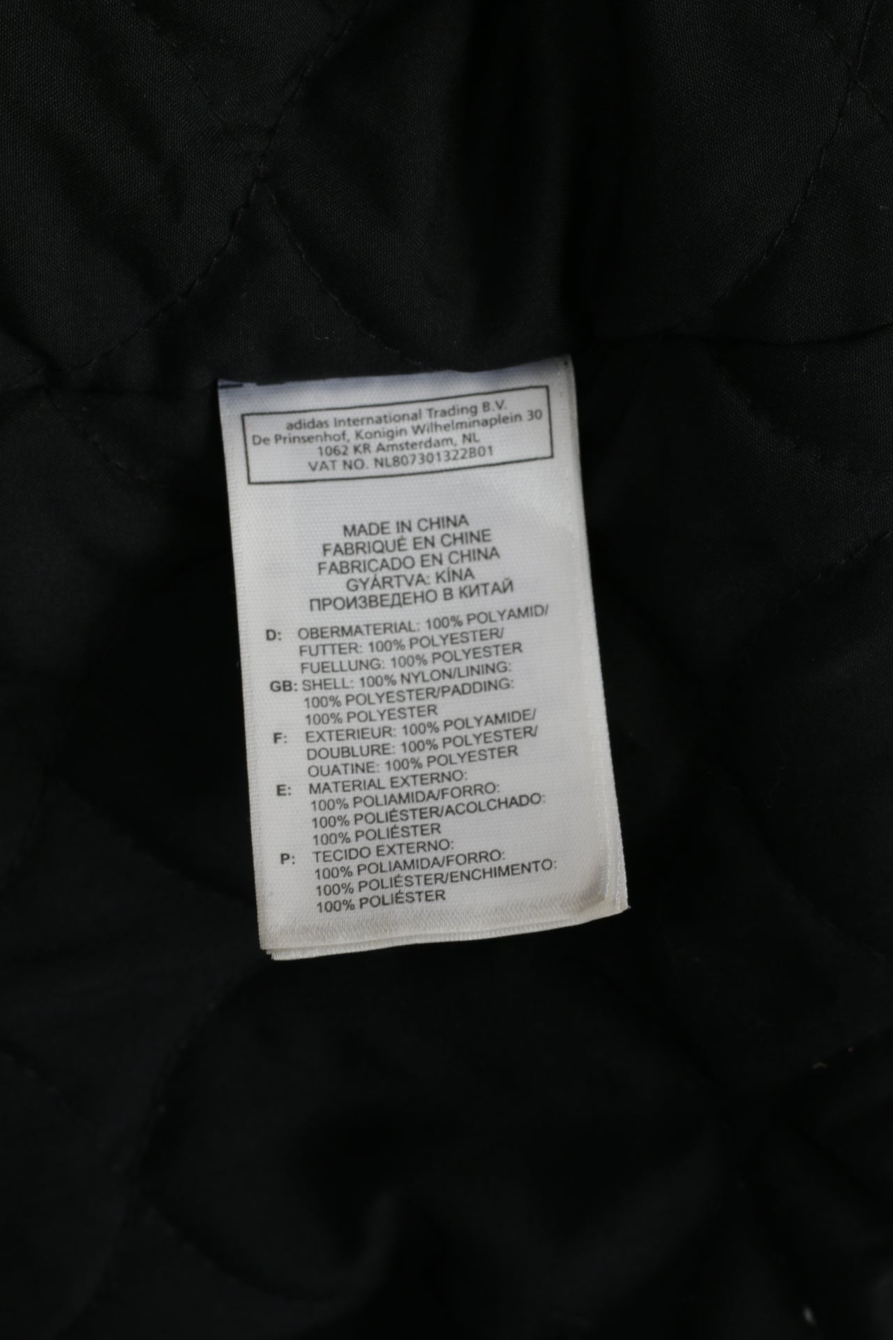 Adidas Men L Jacket Black Nylon Waterproof Full Zipper Multi Pocket Top