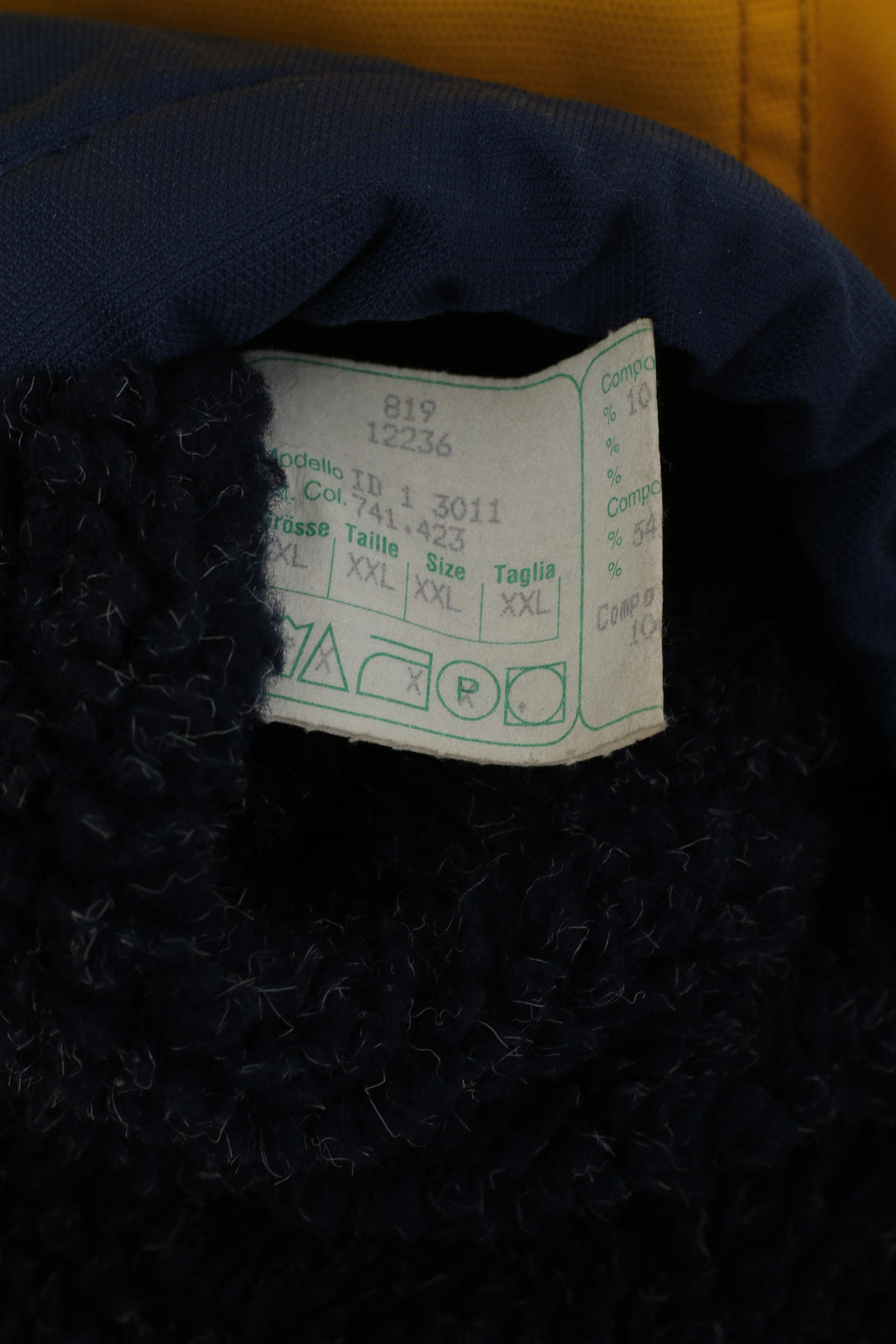 Etirel le style sportif Giacca da uomo XXL gialla imbottita da sci con cerniera intera vintage sportiva