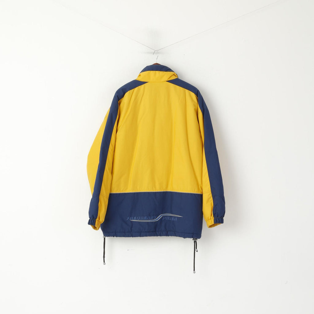 Etirel le style sportif Giacca da uomo XXL gialla imbottita da sci con cerniera intera vintage sportiva