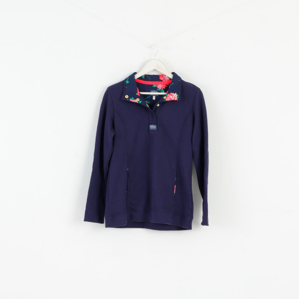 Joules Women 12 M Sweatshirt Navy Cotton Floral S Beachy Pullover Top