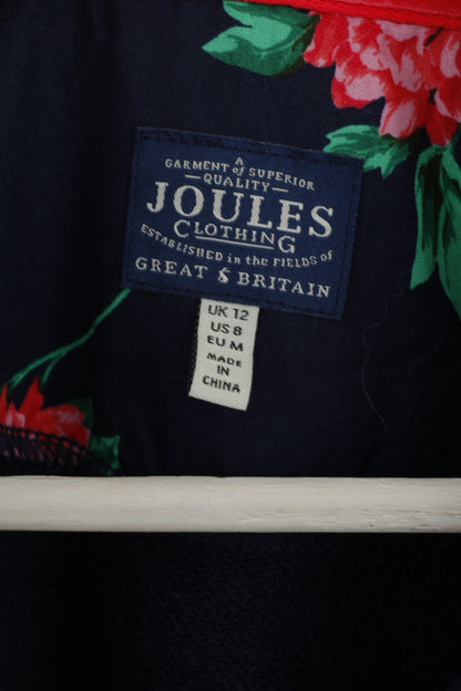 Joules Women 12 M Sweatshirt Navy Cotton Floral S Beachy Pullover Top