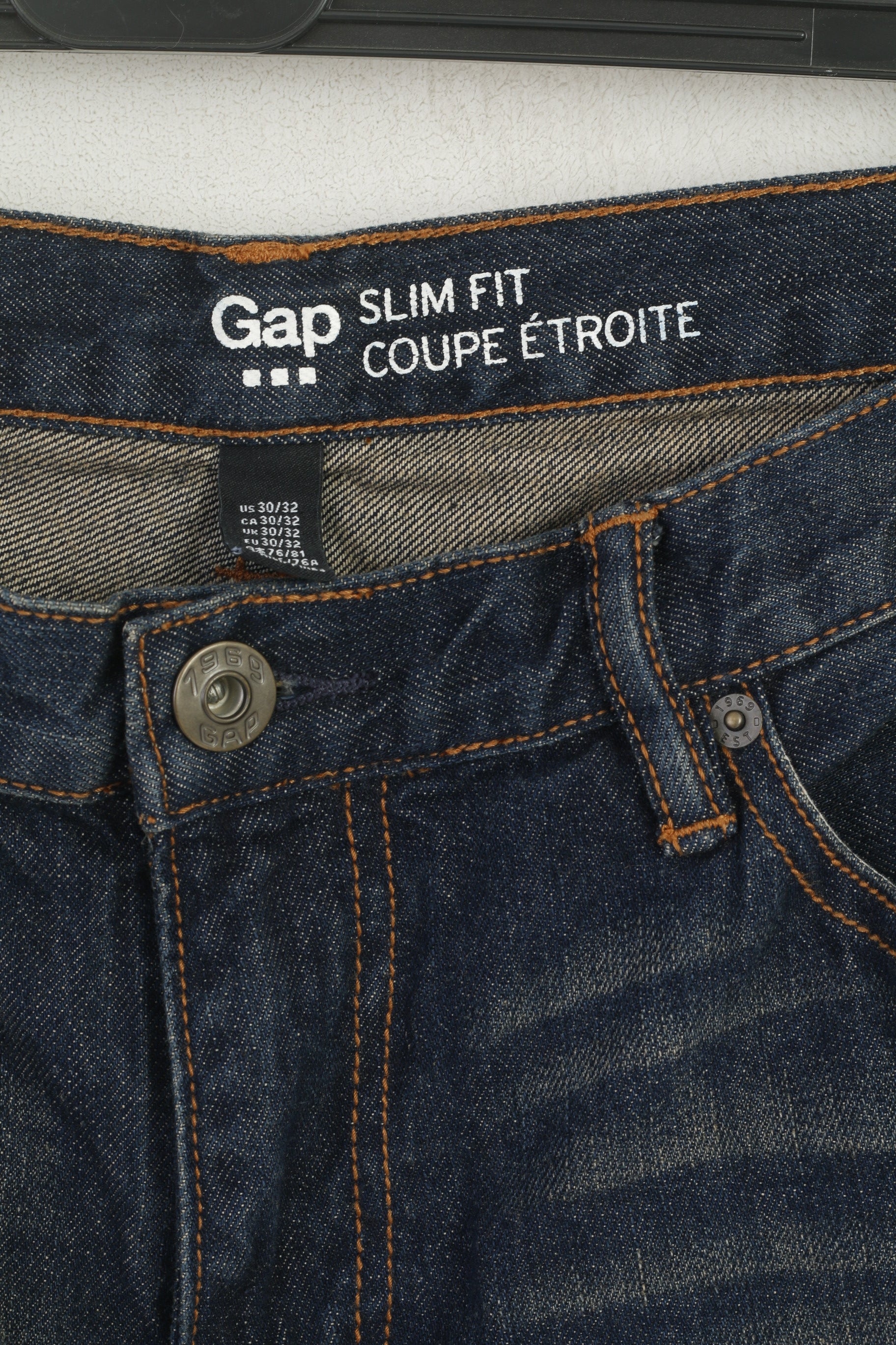 New GAP Women 30 Jeans Trousers Navy Cotton Denim Slim Fit Pants