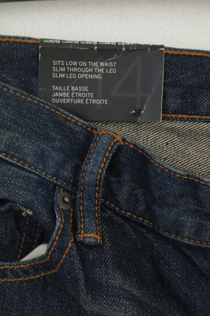 New GAP Women 30 Jeans Trousers Navy Cotton Denim Slim Fit Pants