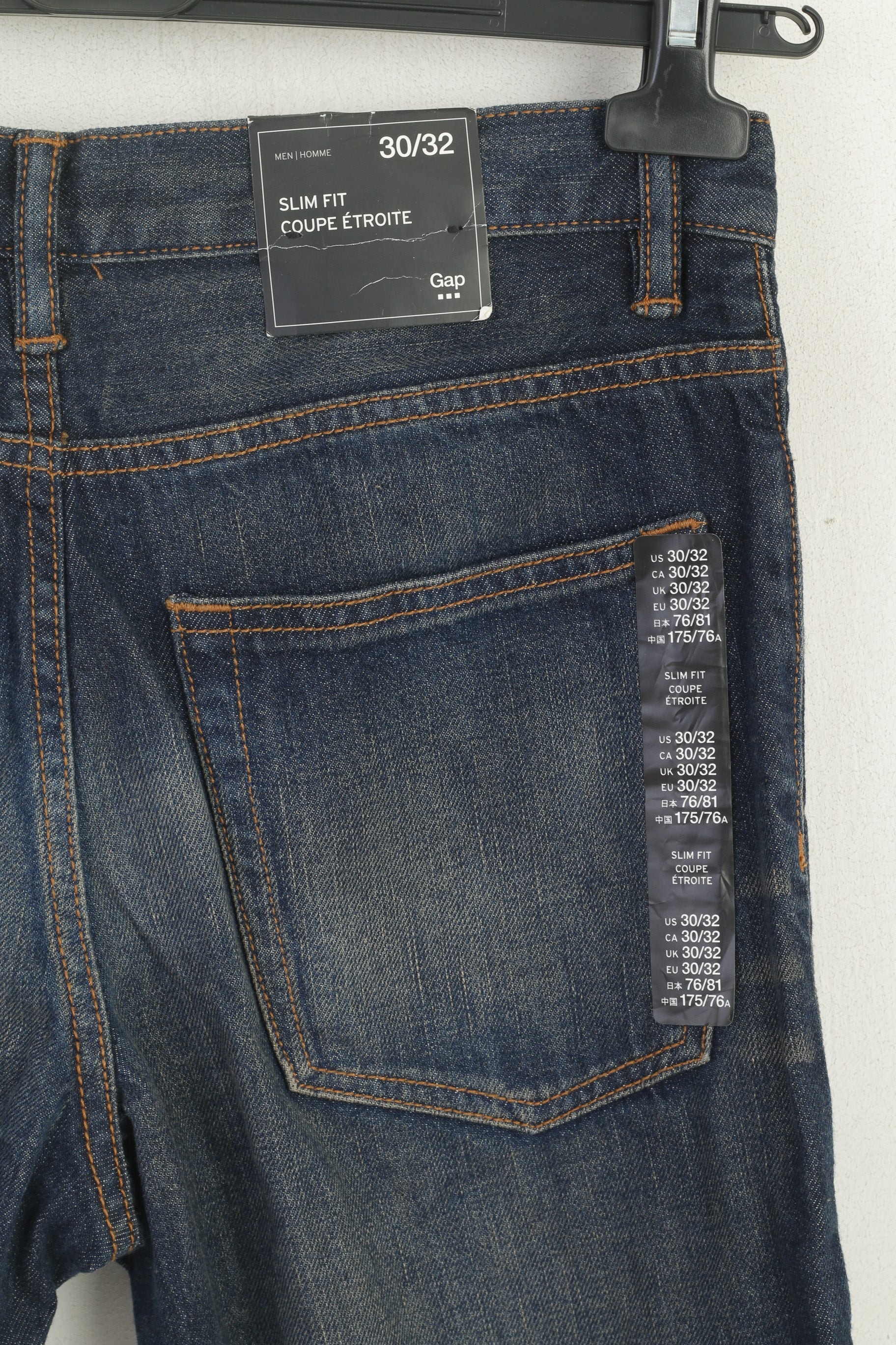 New GAP Women 30 Jeans Trousers Navy Cotton Denim Slim Fit Pants