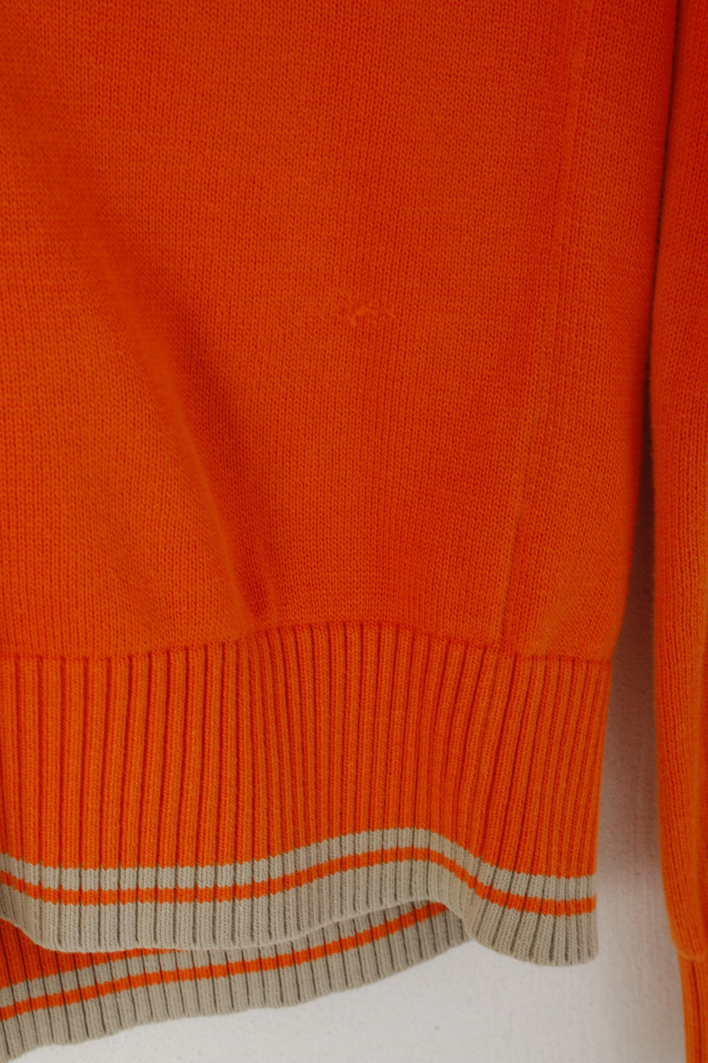 Peak Performance Women M Jumper Orange Cotton V Neck Slim Fit Sweater