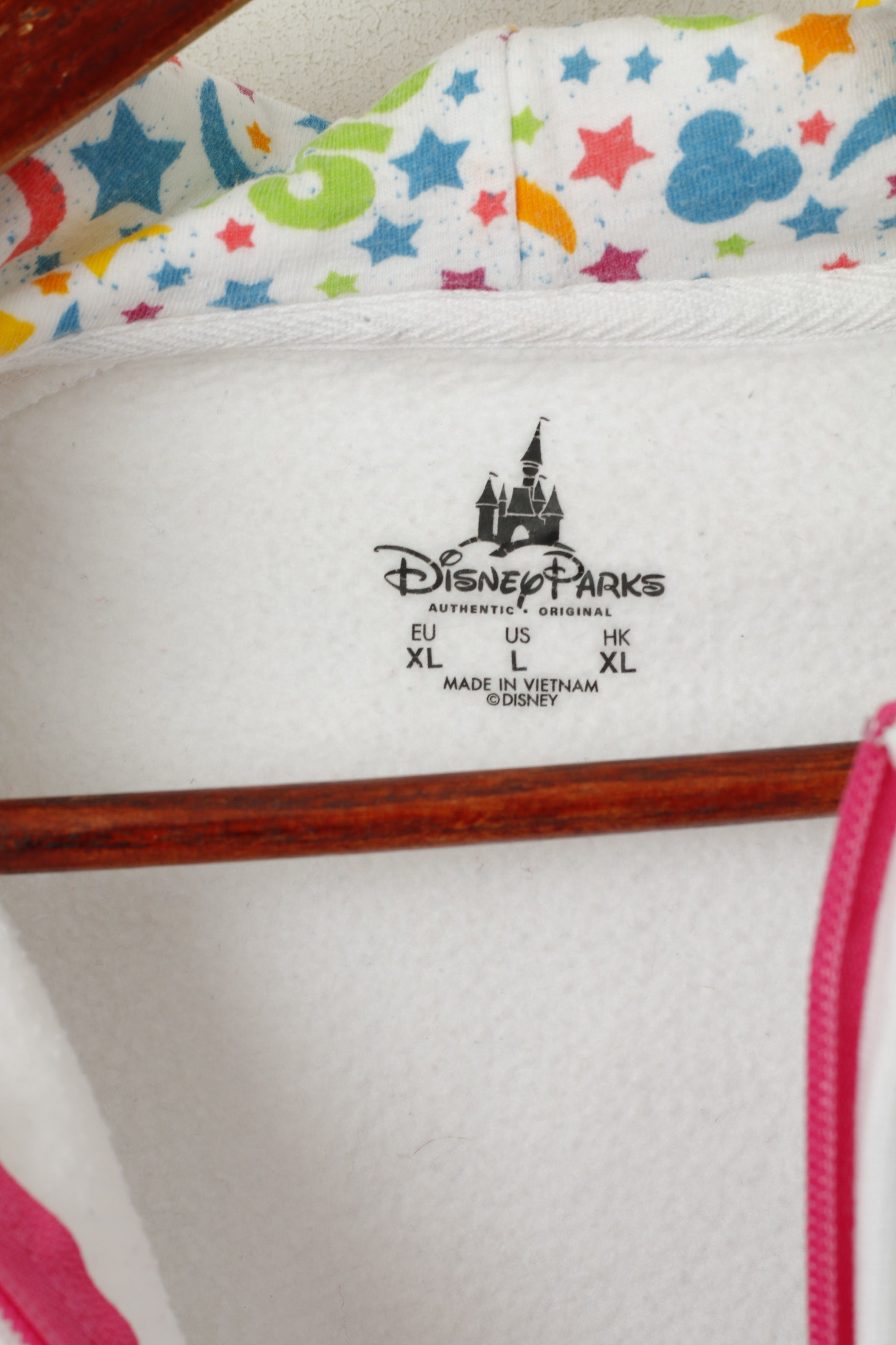 Felpa Disney Parks Donna XL Felpa in cotone bianco 2015 Walt Disney Zip Up Top