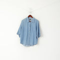 Cheap Monday Camicia casual da donna S Jeans oversize in denim blu Top morbido in cotone