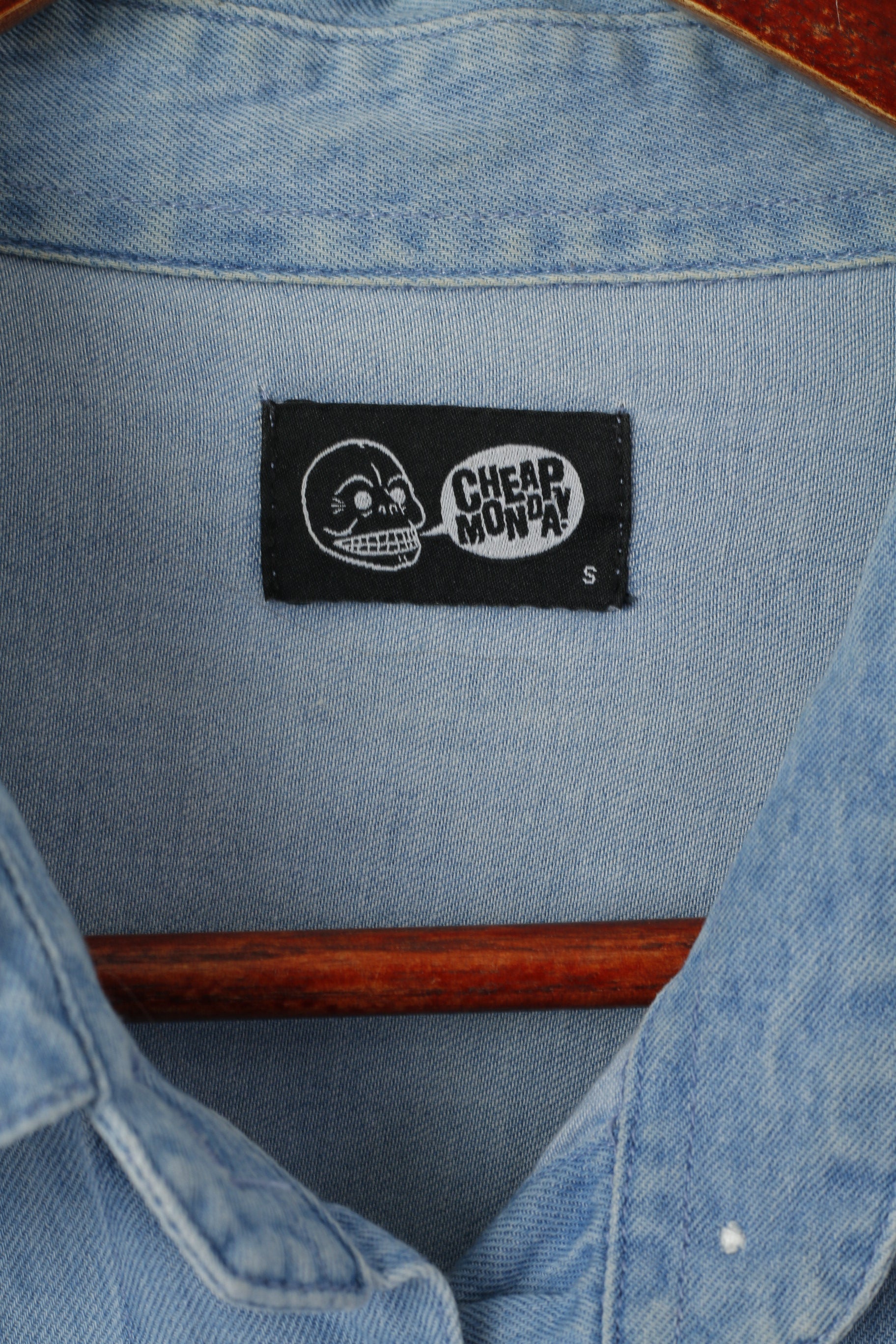 Cheap Monday Women S Casual Shirt Blue Denim Oversize Jeans Cotton Soft Top