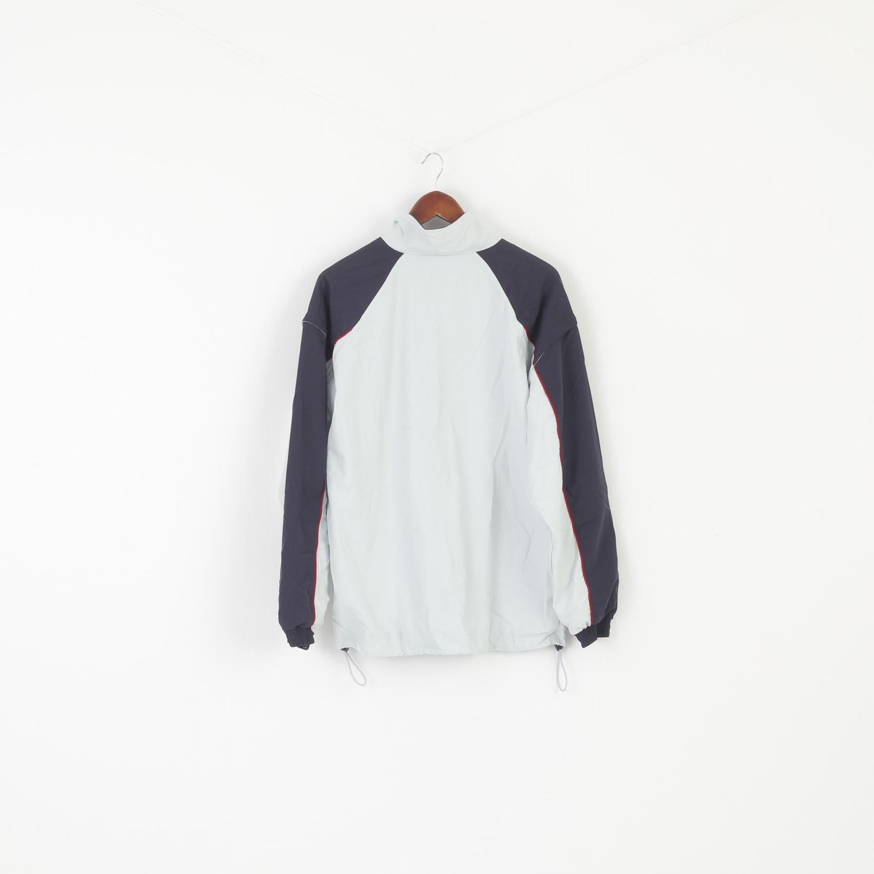 Jako Men L Jacket Blue Navy Vintage Sportswear Full Zipper Removable Sleeve Top