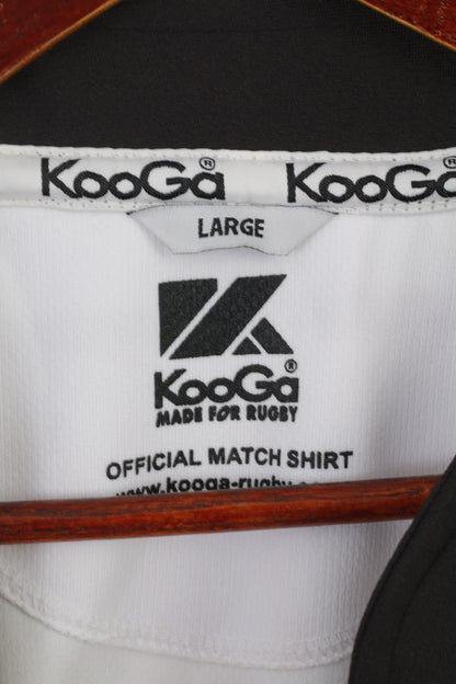 Nuova maglietta Kooga Rugby L bianca Gowerton RFC Performance Match Jersey Top