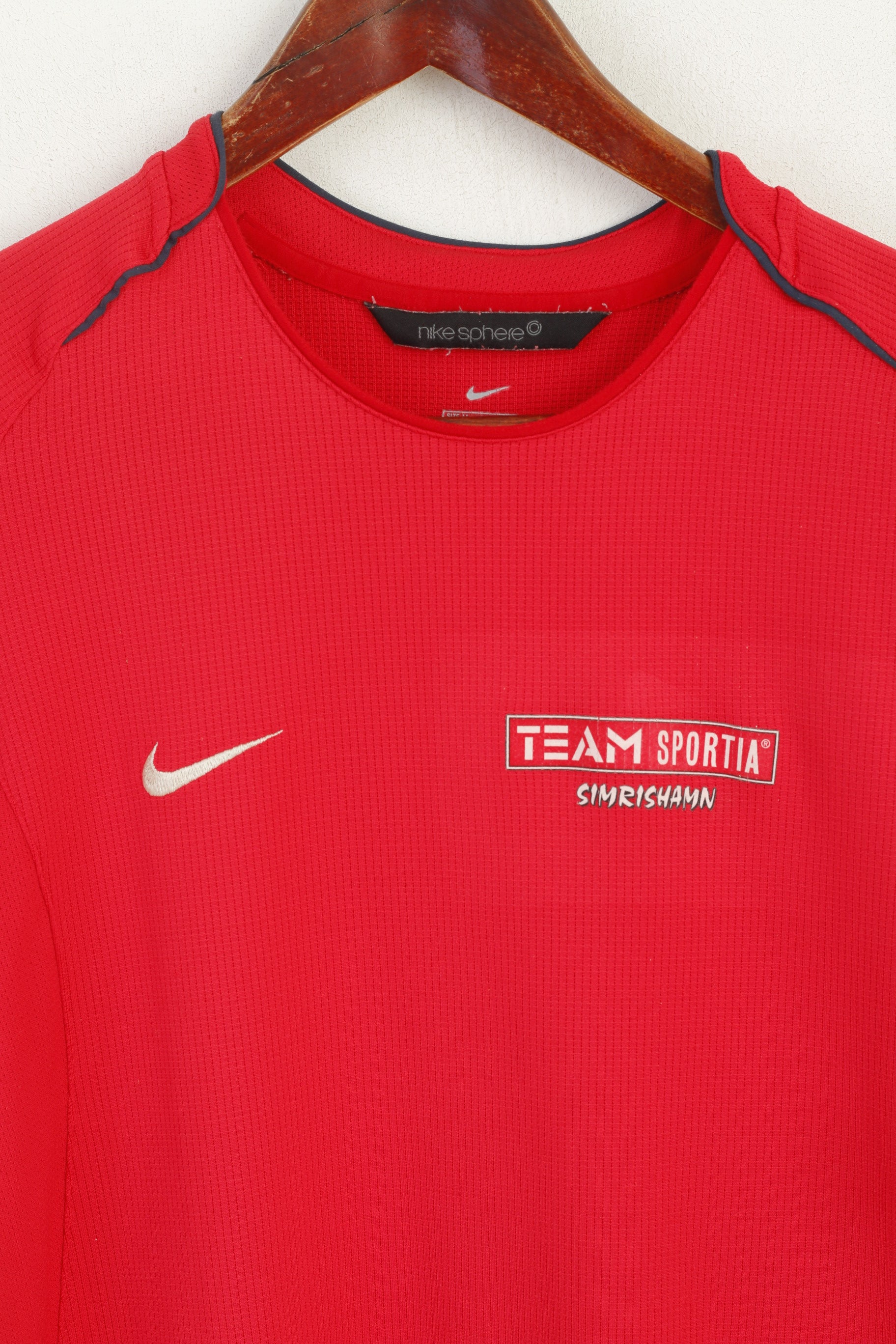 Nike Men M Shirt Red Team Sportia Simrishamn Football Vintage Jeraey Top
