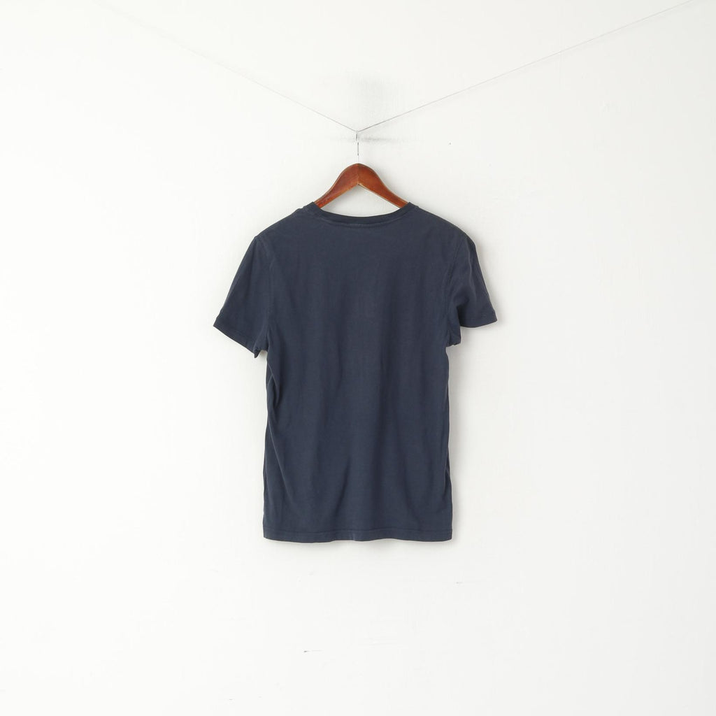 G-Star Raw Denim Chemise pour homme en coton bleu marine avec logo vert à col rond et manches courtes