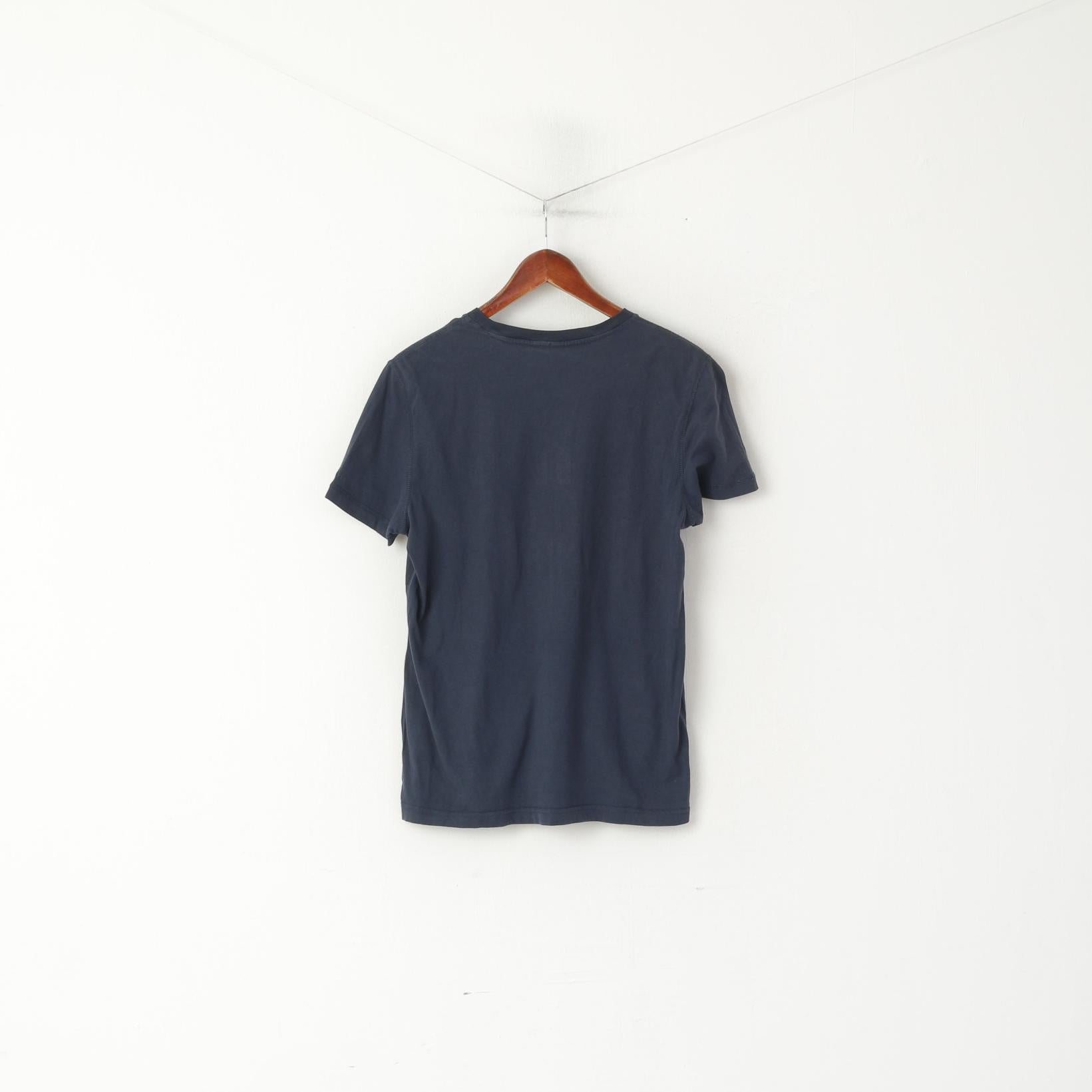 G-Star Raw Denim Chemise pour homme en coton bleu marine avec logo vert à col rond et manches courtes