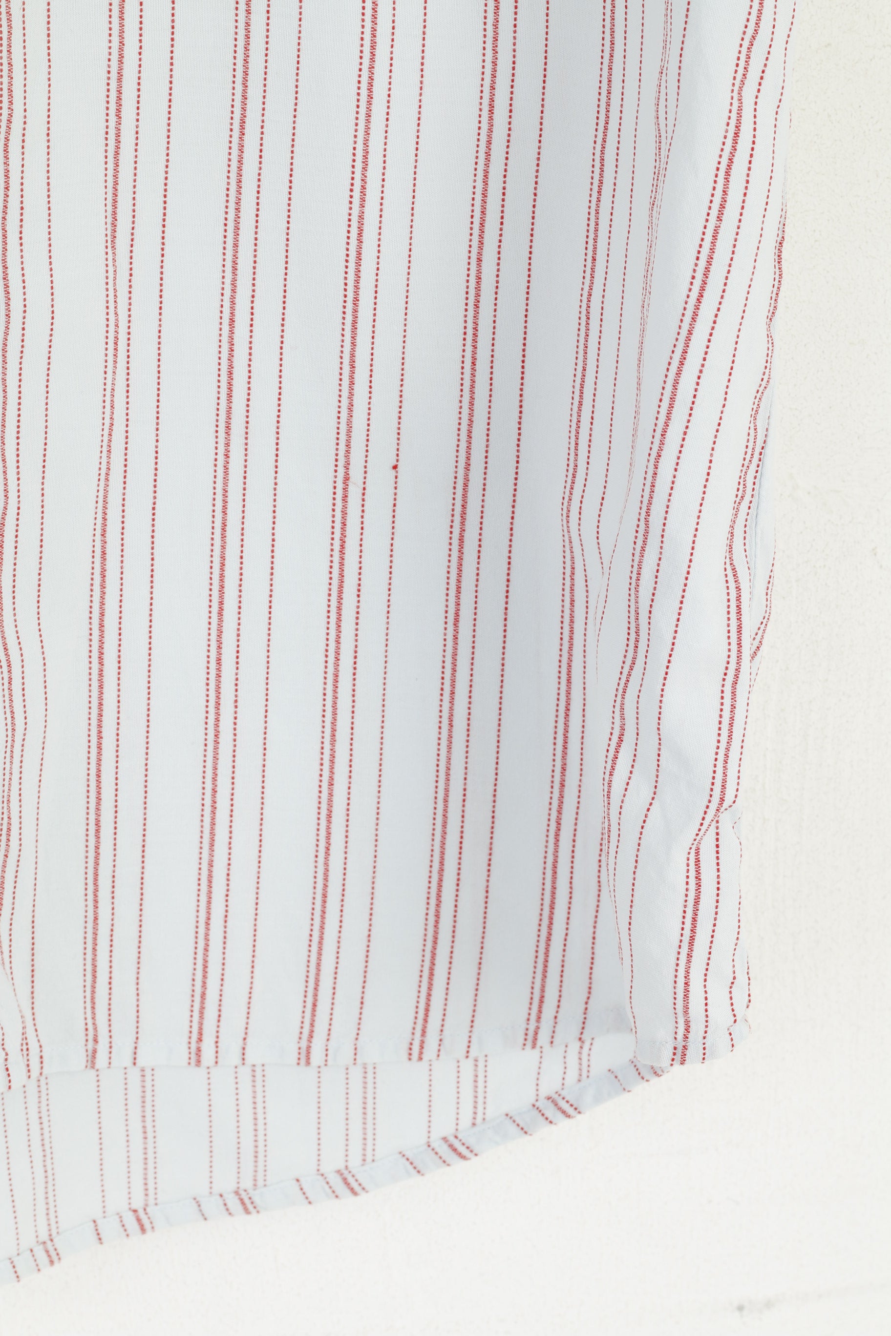 Diesel Men L (M) Casual Shirt Blue Striped Cotton Pockets Short Sleeve Retro Top