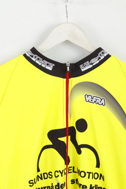 VLoFRA – chemise de cyclisme pour hommes, 8 L, jaune, manches longues, fermeture éclair complète, maillot de vélo, haut italien