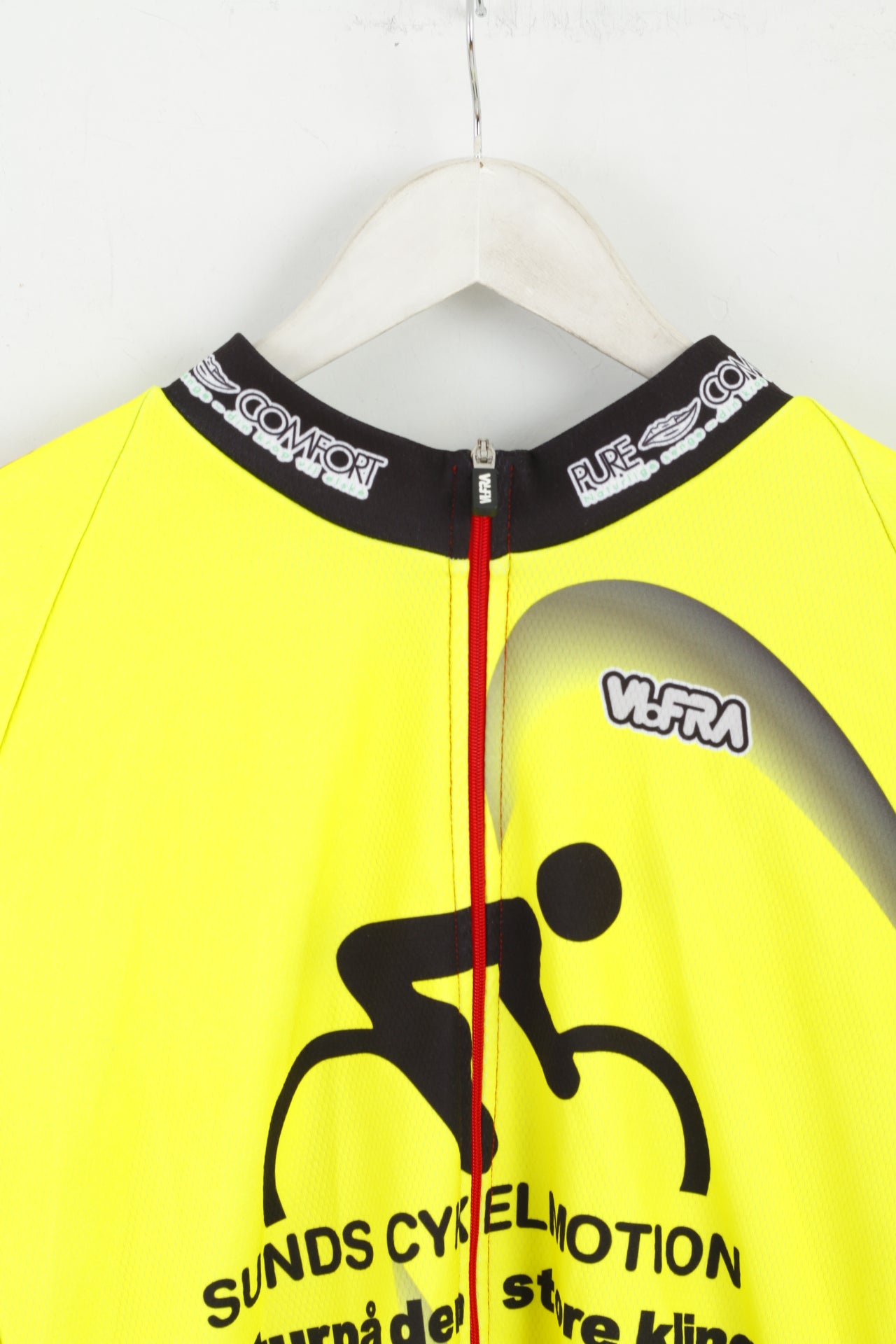 VLoFRA Men 8 L Cycling Shirt Yellow Long Sleeve Full Zipper Bike Jersey Italy Top