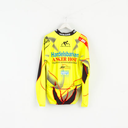 VLoFRA Men 8 L Cycling Shirt Yellow Long Sleeve Full Zipper Bike Jersey Italy Top
